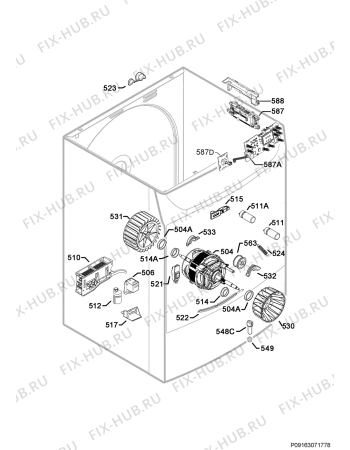 Взрыв-схема сушильной машины Electrolux RDP2074GDW - Схема узла Electrical equipment 268